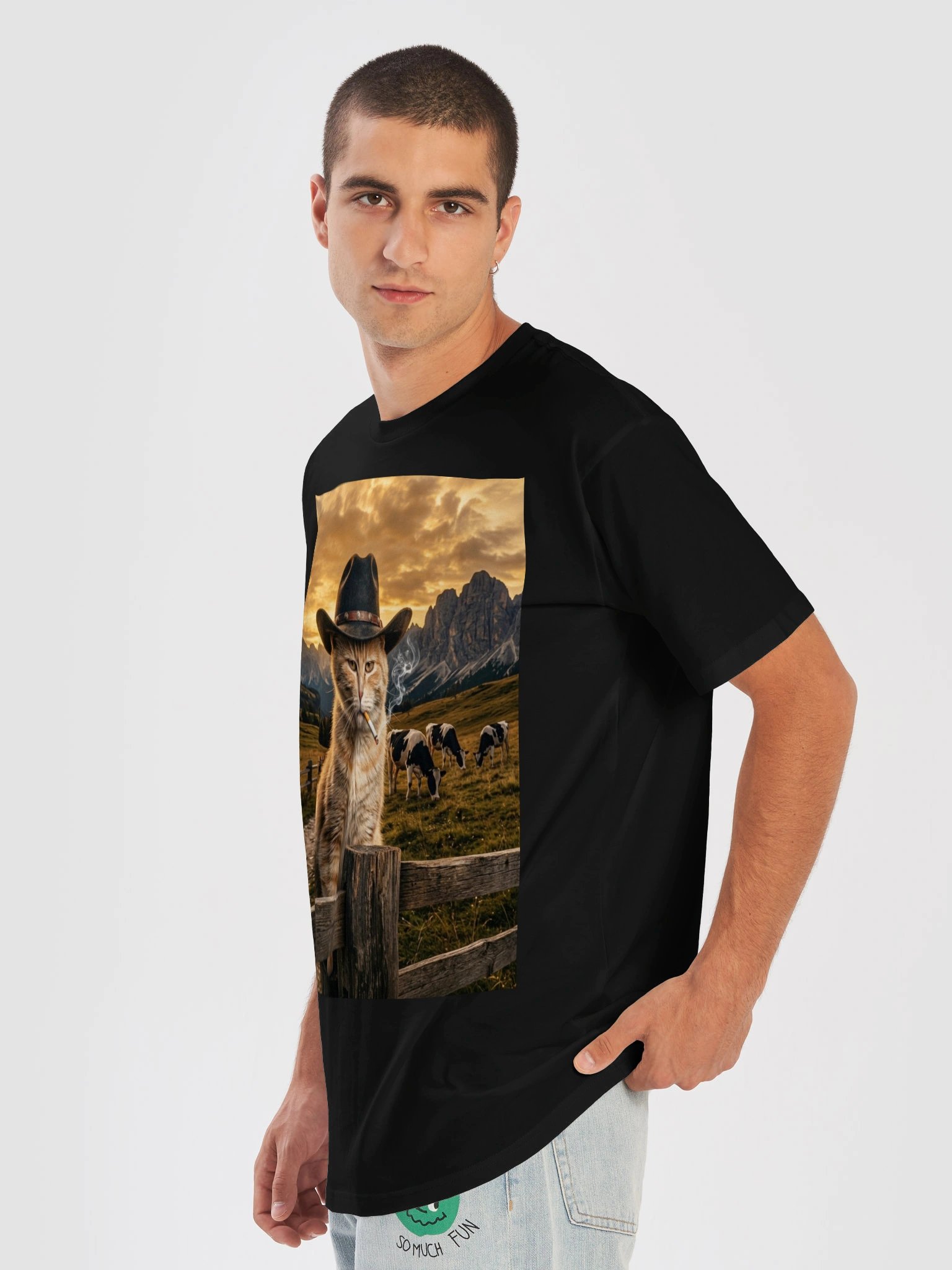 Outlaw Tom – Cowboy Cat Tee product image (27)