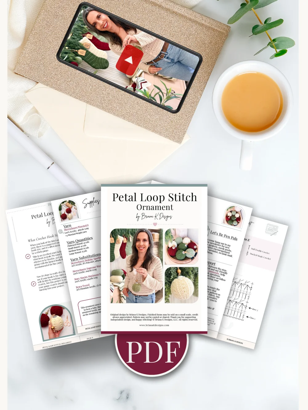 Petal Loop Stitch Crochet Ornament Pattern product image (3)
