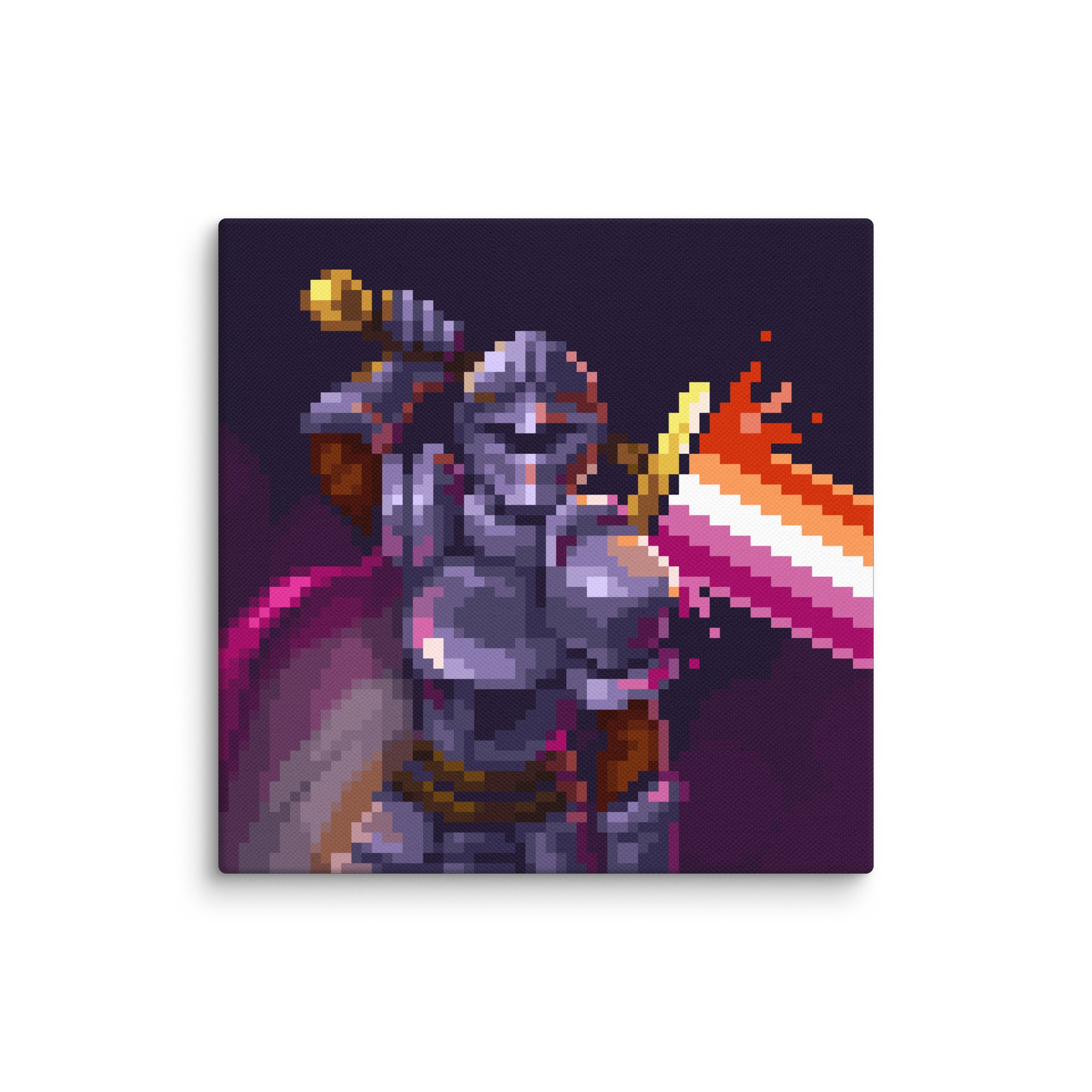 Lesbian Knight Pixel Art Canvas Print product image (1)