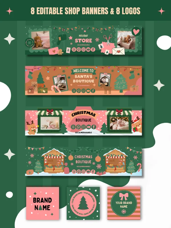 Cute Coquette Christmas Etsy Shop Kit product image (8)