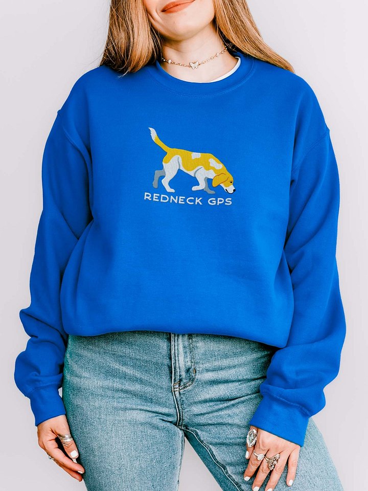 Redneck GPS Sweatshirt (Embroidered) of a Beagle(Lemon 2) product image (2)