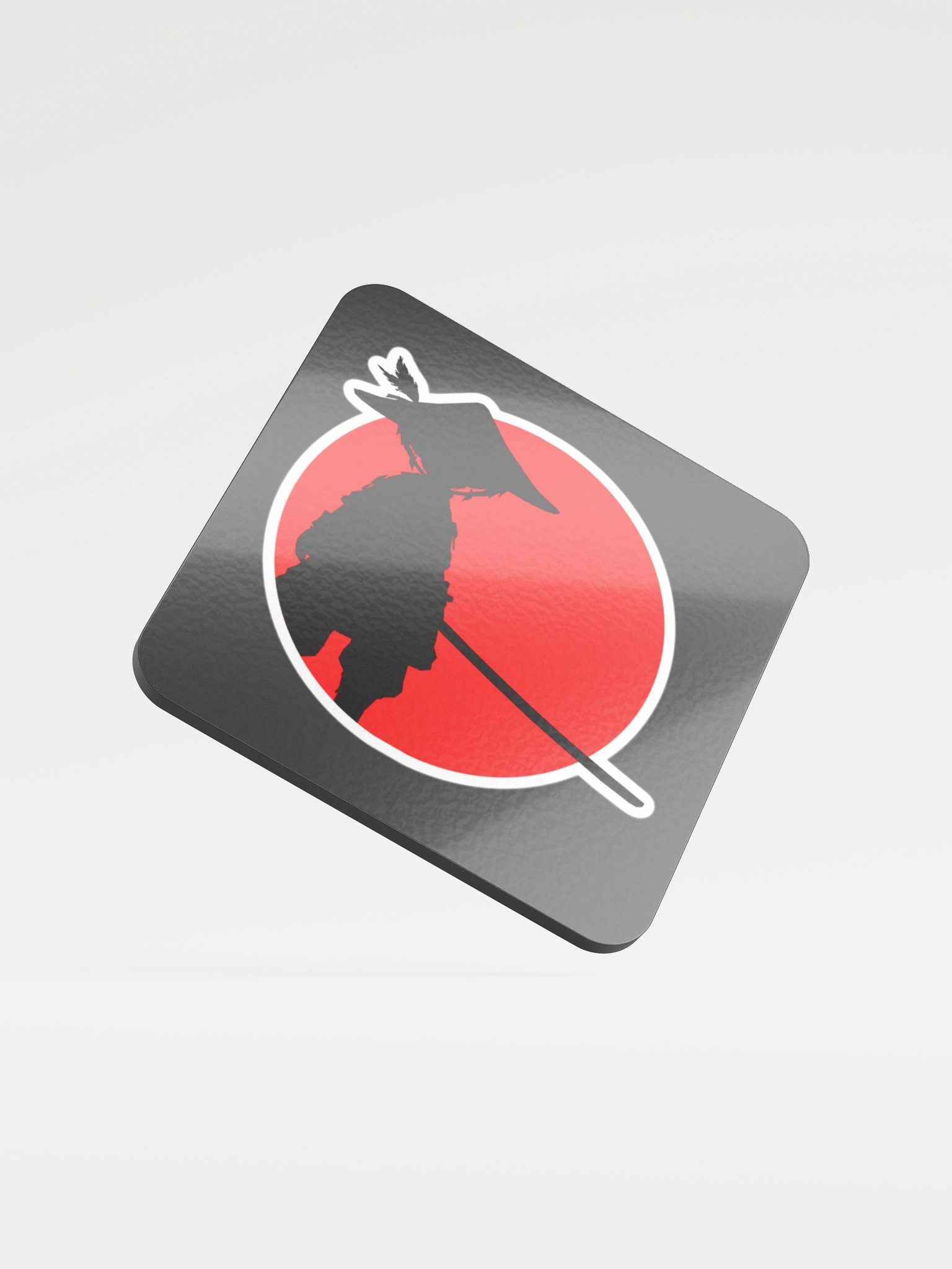 Samurai Silhouette Cork Coaster product image (1)