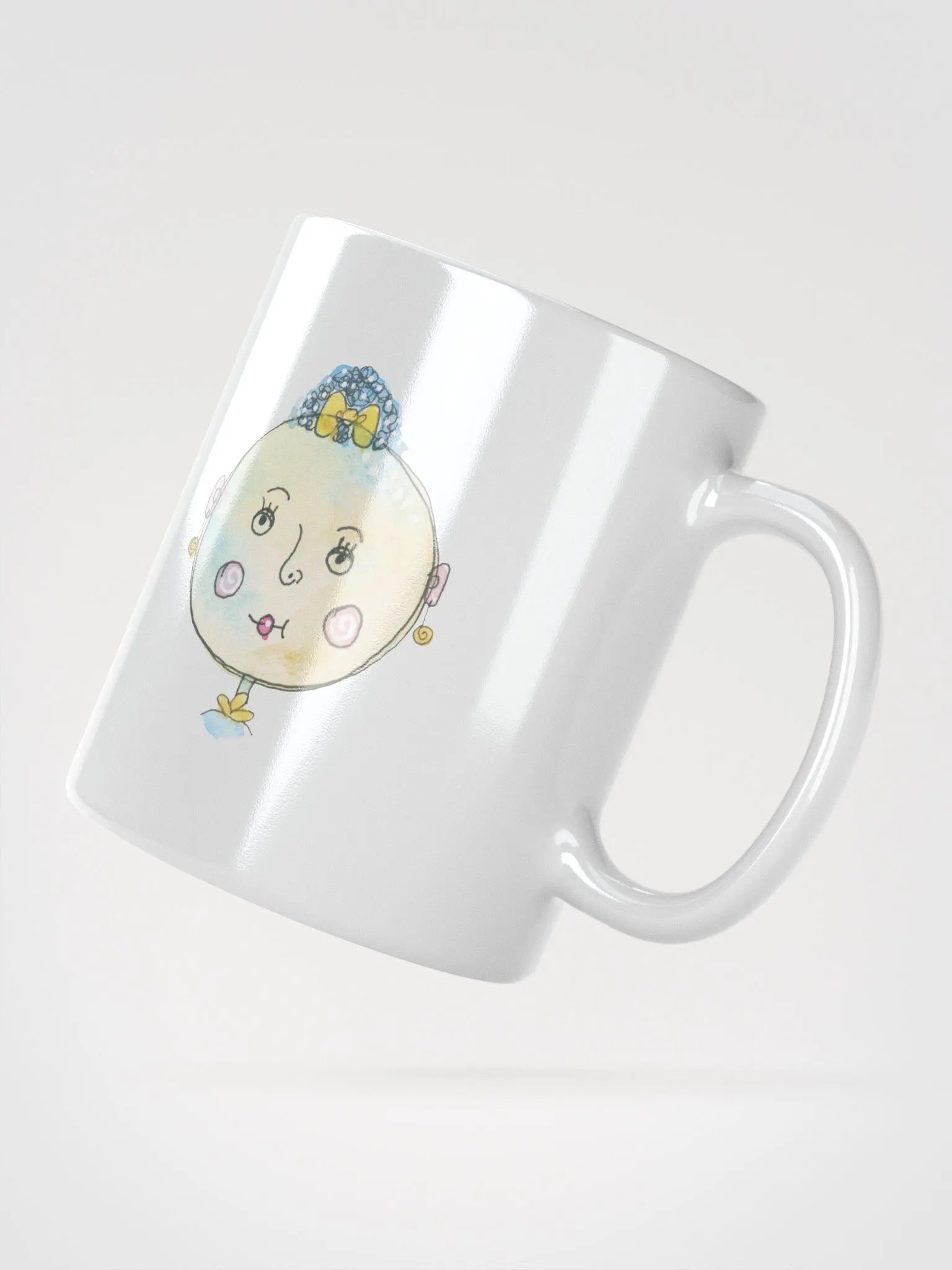 Expressive Whimsical Faces White Glossy Mug product image (3)