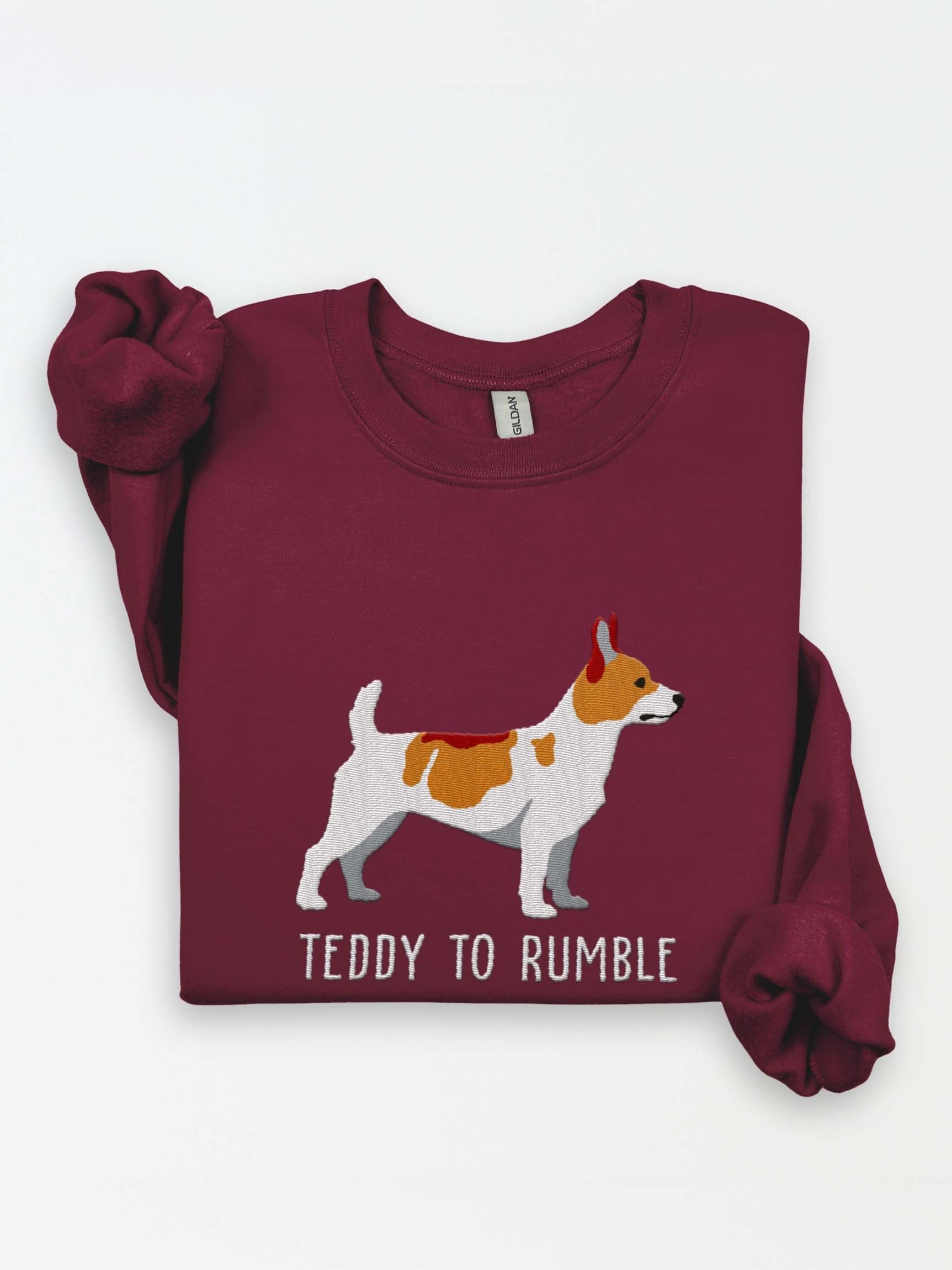 Teddy to Rumble Sweatshirt(Embroidered) of a Theodore Roosevelt Terrier(Tan & White) product image (2)