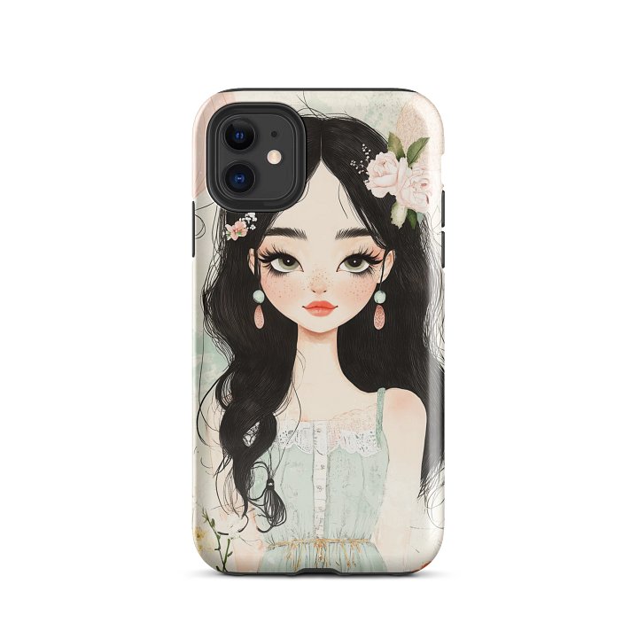 Pastel Girl iPhone Tough Case | East-Asian Inspired Feminine Art Phone Cover product image (2)