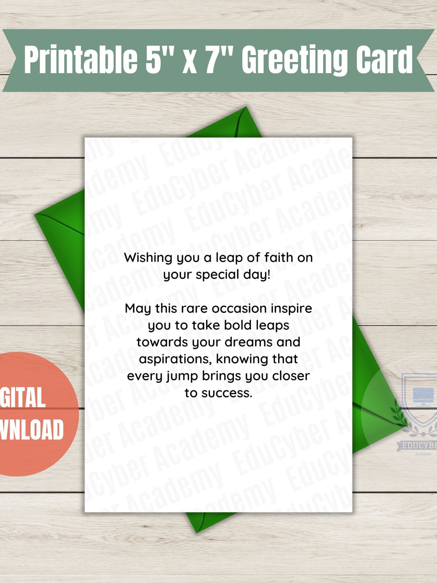 Leap Year Birthday Card Printable February 29th Leapers Greetings Instant Download PDF product image (2)