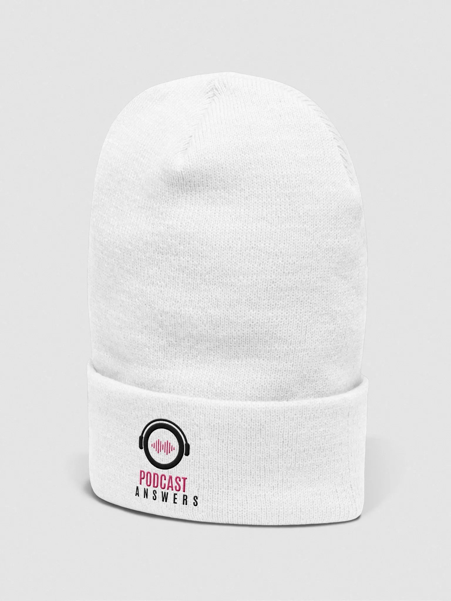 White Podcast Answers Beanie product image (2)