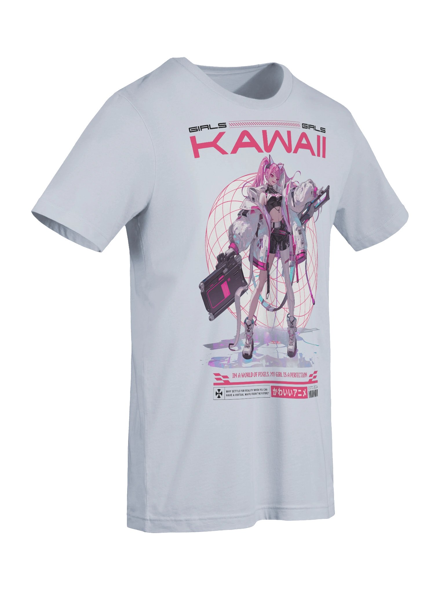 Kawaii Japan Anime Girl Y2K Tee Futuristic Fashion Waifu product image (78)