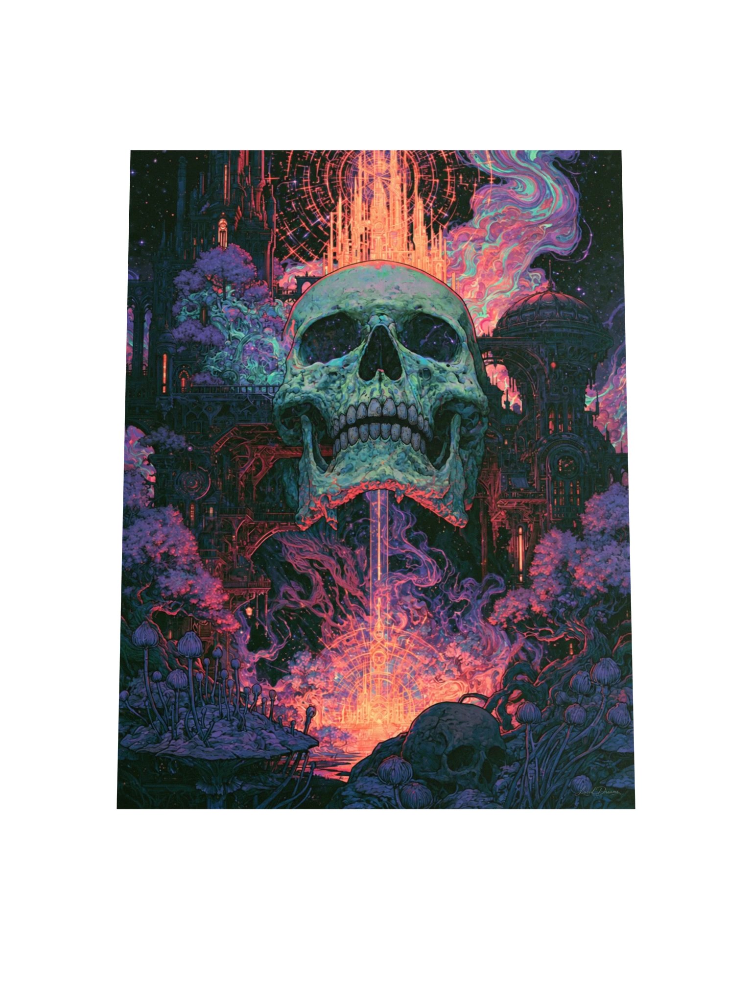 Psychedelic Skull Art Print — Astral Cathedral Skull product image (8)
