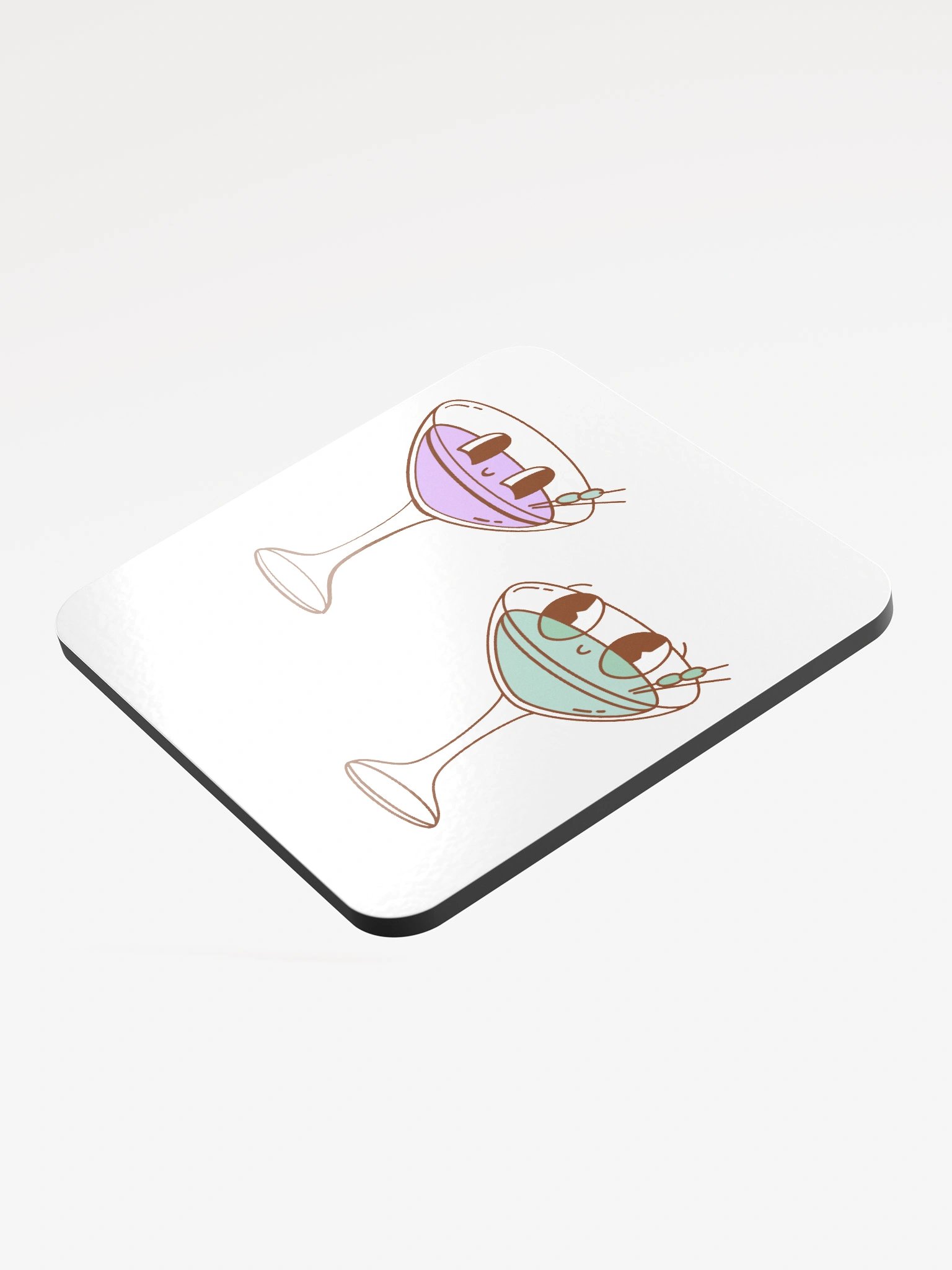 Cheerful Cocktail Coasters Set | Retro 70s Whimsical Drink Accessories product image (3)