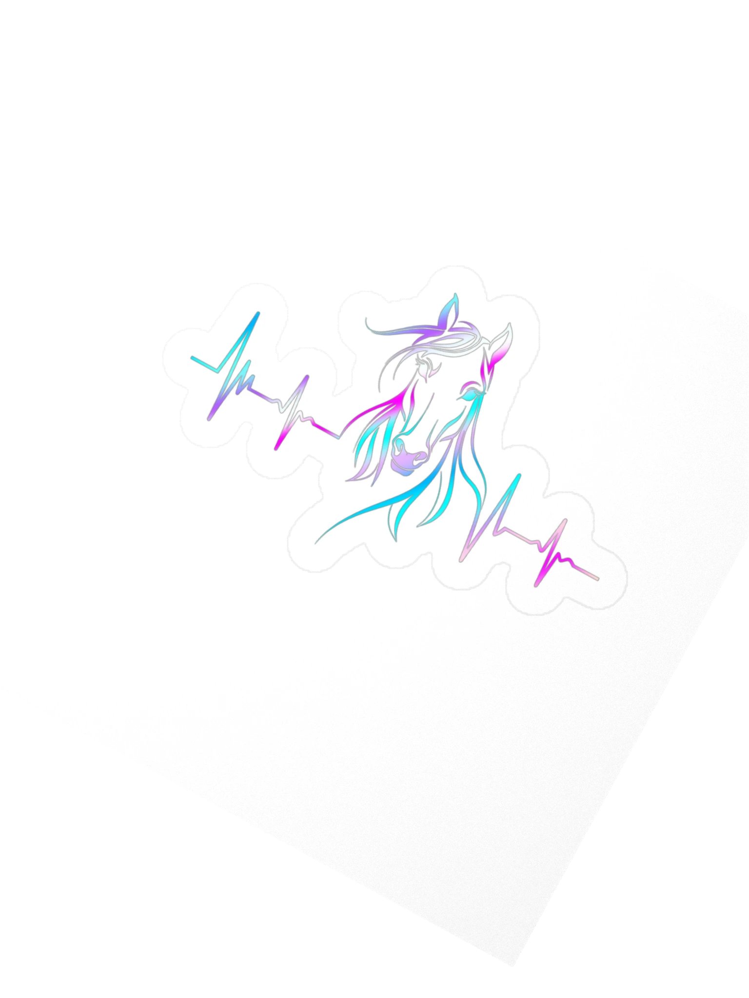 Horse Heartbeat Colorful Kiss Cut Stickers | Equestrian Horse Lover Decals product image (2)