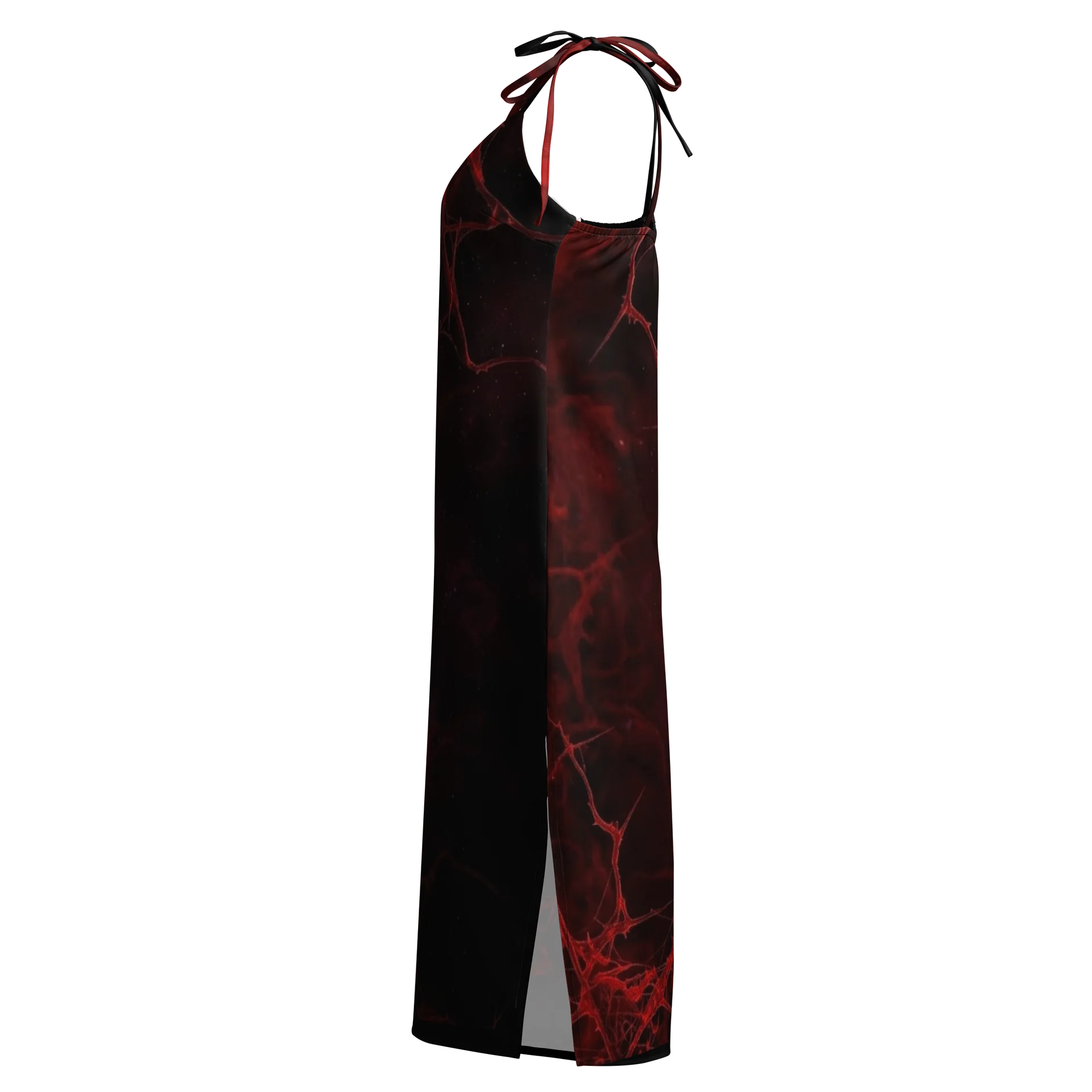 Crimson Veins Chiffon Midi Slip Dress for Dark Romance Readers | Women's Essentials product image (6)