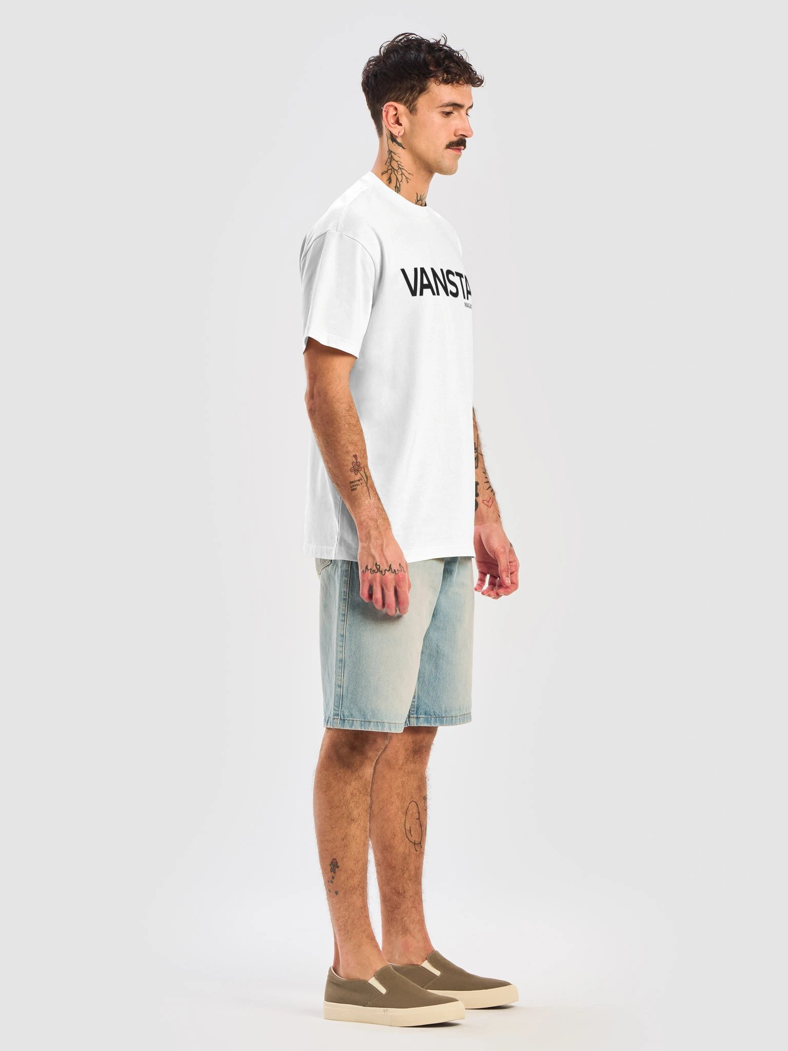 VANSTA Heavyweight Box Tee · White w/ Black logo product image (7)