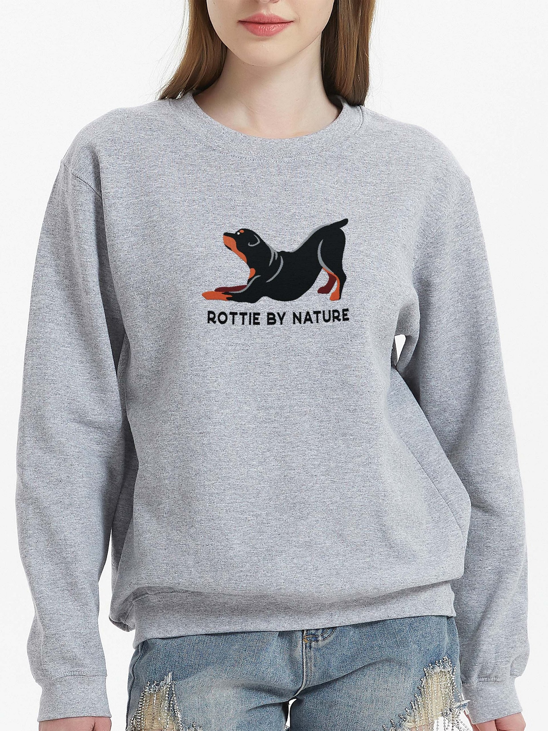 Rottie By Nature Sweatshirt (Embroidered) of a Rottweiler product image (2)