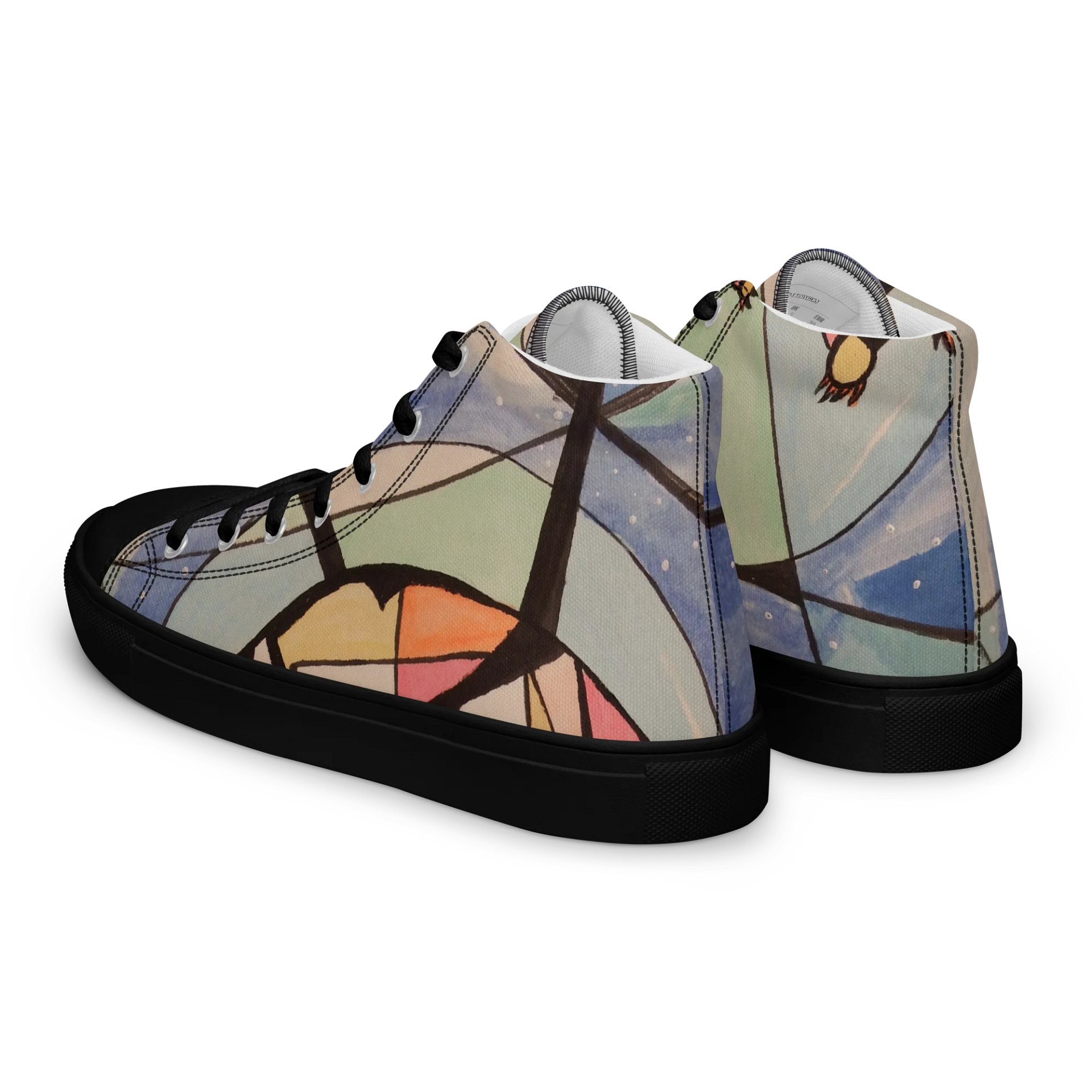 Cubism Painting: The Dream of a Tardigrade Women's High Top Canvas Shoes by Allcolor product image (5)
