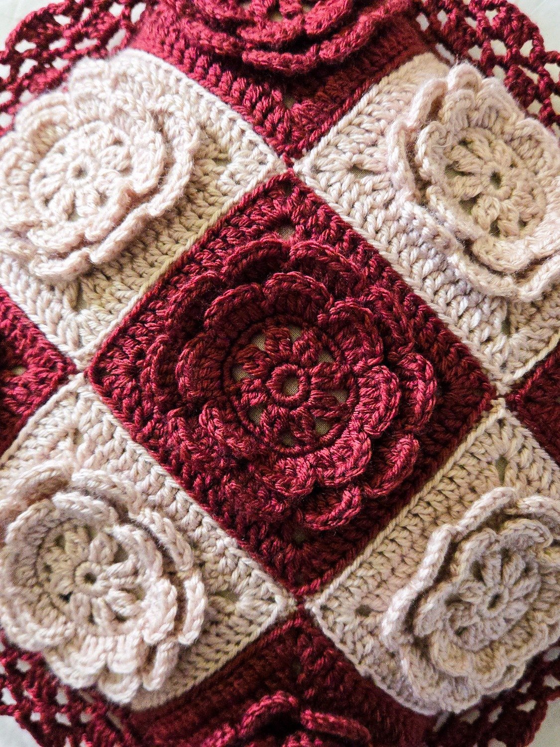 Checkered Rose Pillow Crochet Pattern product image (7)