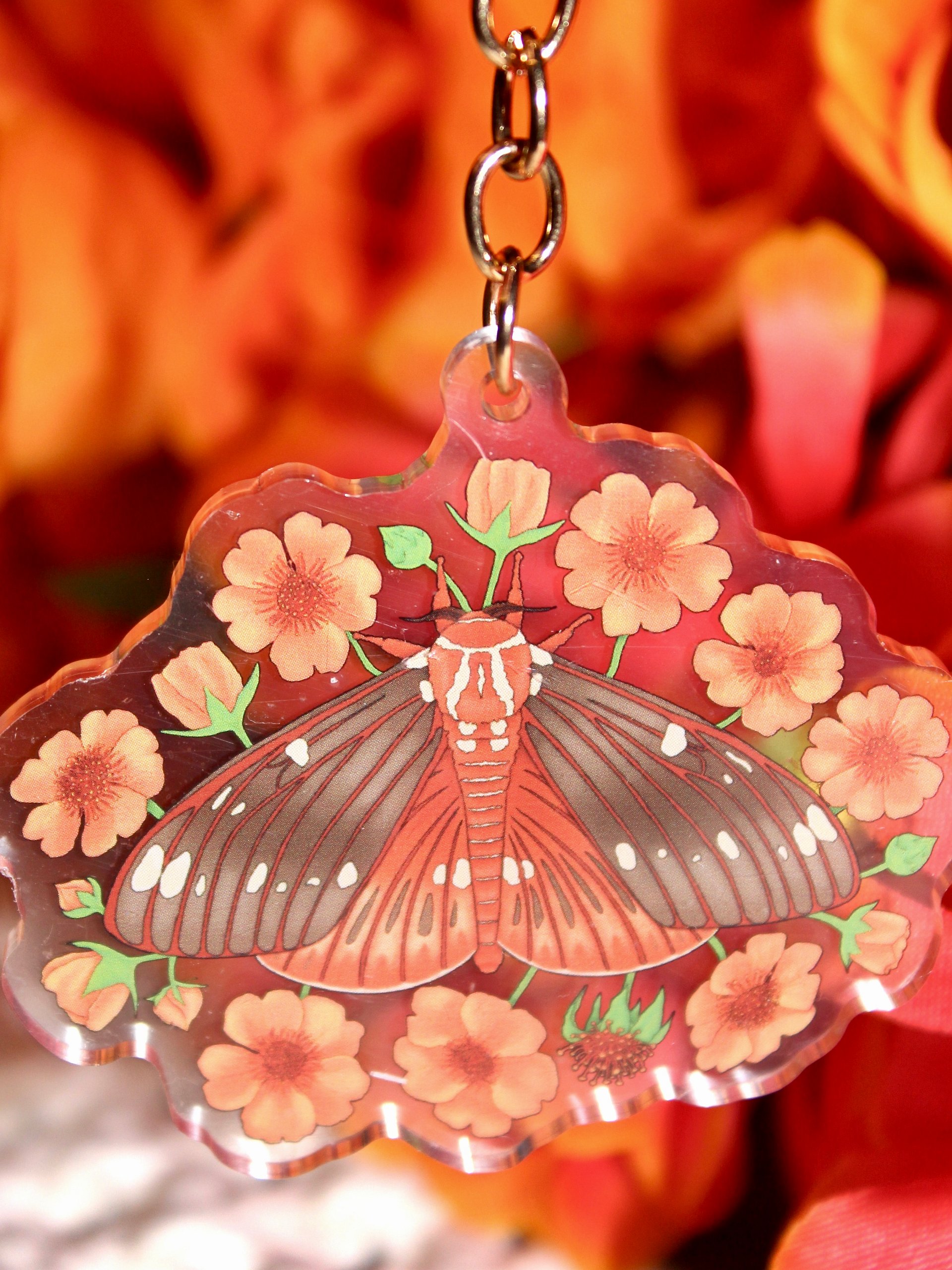 Floral Regal Moth Acrylic Keychain product image (1)
