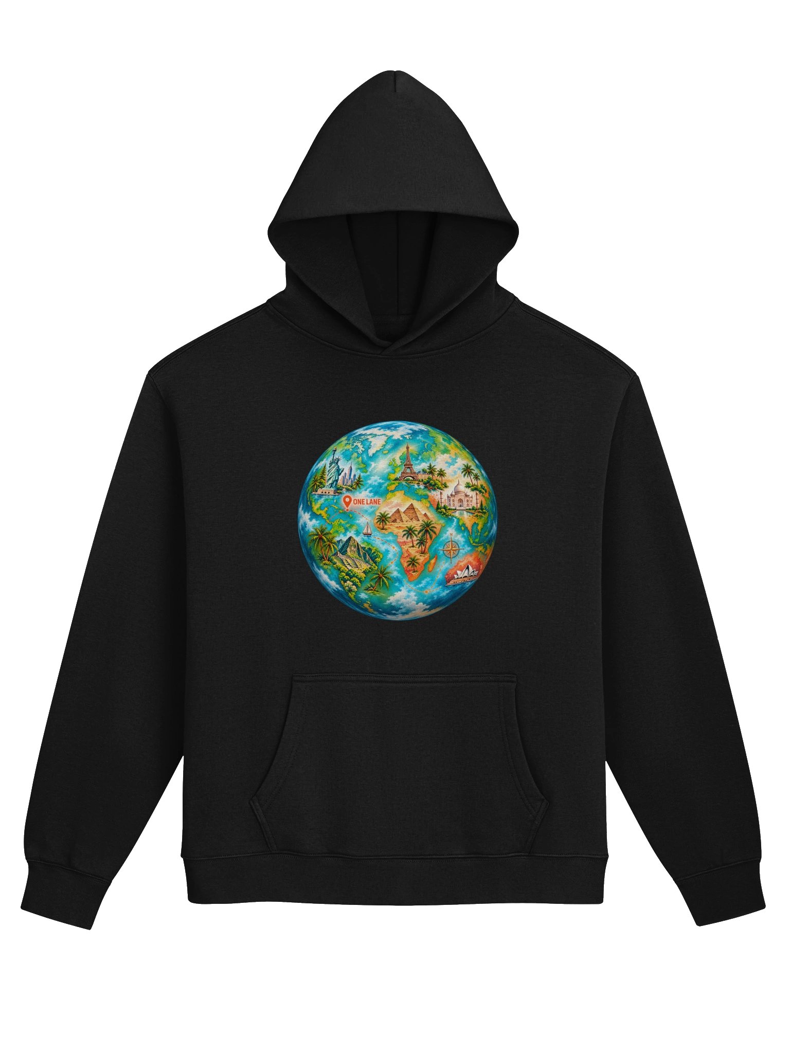 One Lane World Travel Hoodie product image (1)
