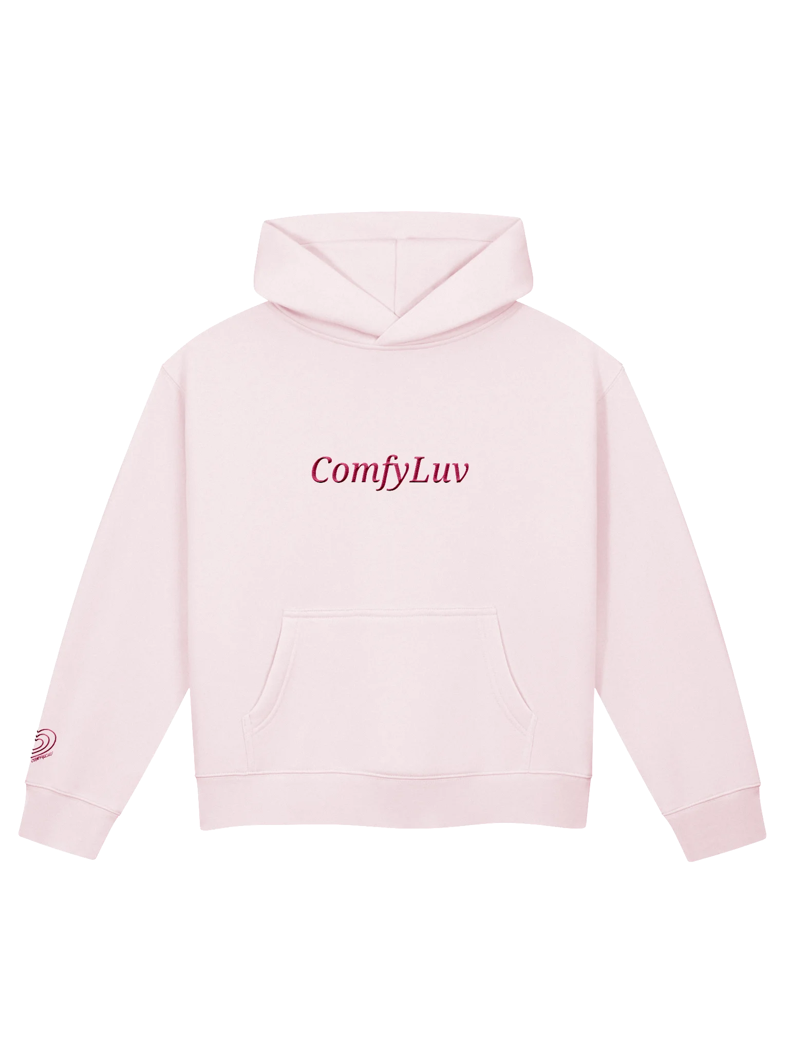 Slightly Cropped Hoodies Baby Pink product image (1)