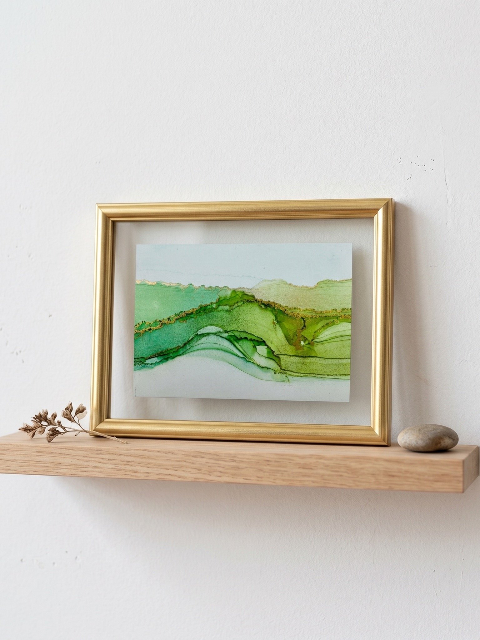 Moss & Mist III | Original ACEO Art Card (2.5" x 3.5") | Miniature Abstract Alcohol Ink Painting | product image (1)