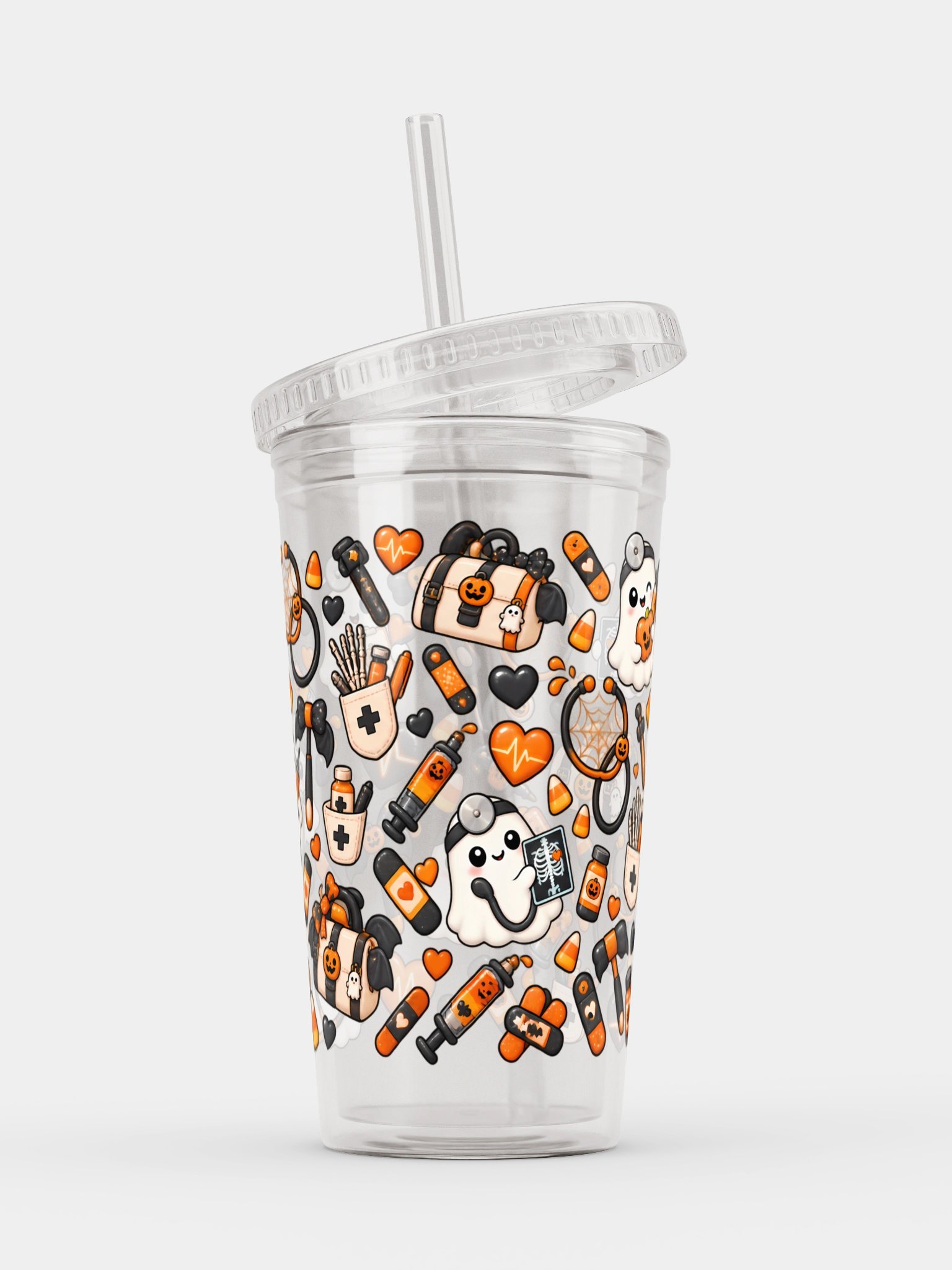 Halloween X Doctor Mashup Clear Wall Tumbler 16 Oz (473 ml) product image (3)