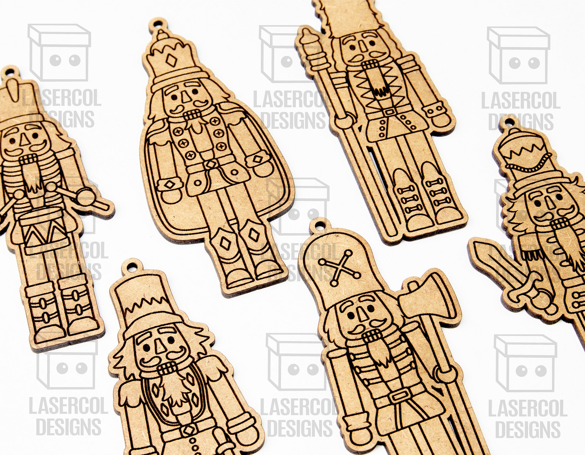 Christmas Nutcrackers Ornaments (6 Styles) - Laser Cut Files product image (3)