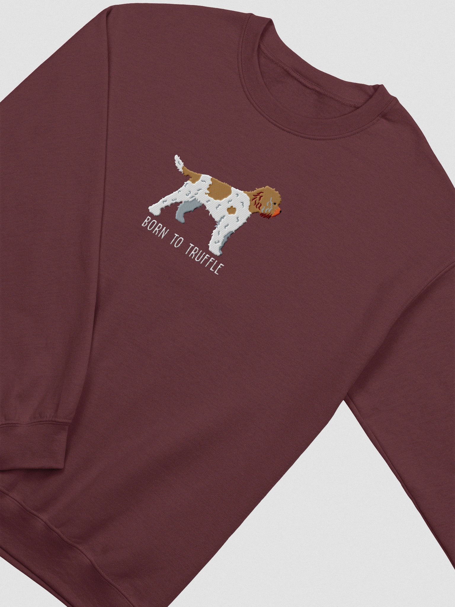 Born to Truffle Sweatshirt (Embroidered) of a Lagotto Romagnolo(Brown & White) product image (6)