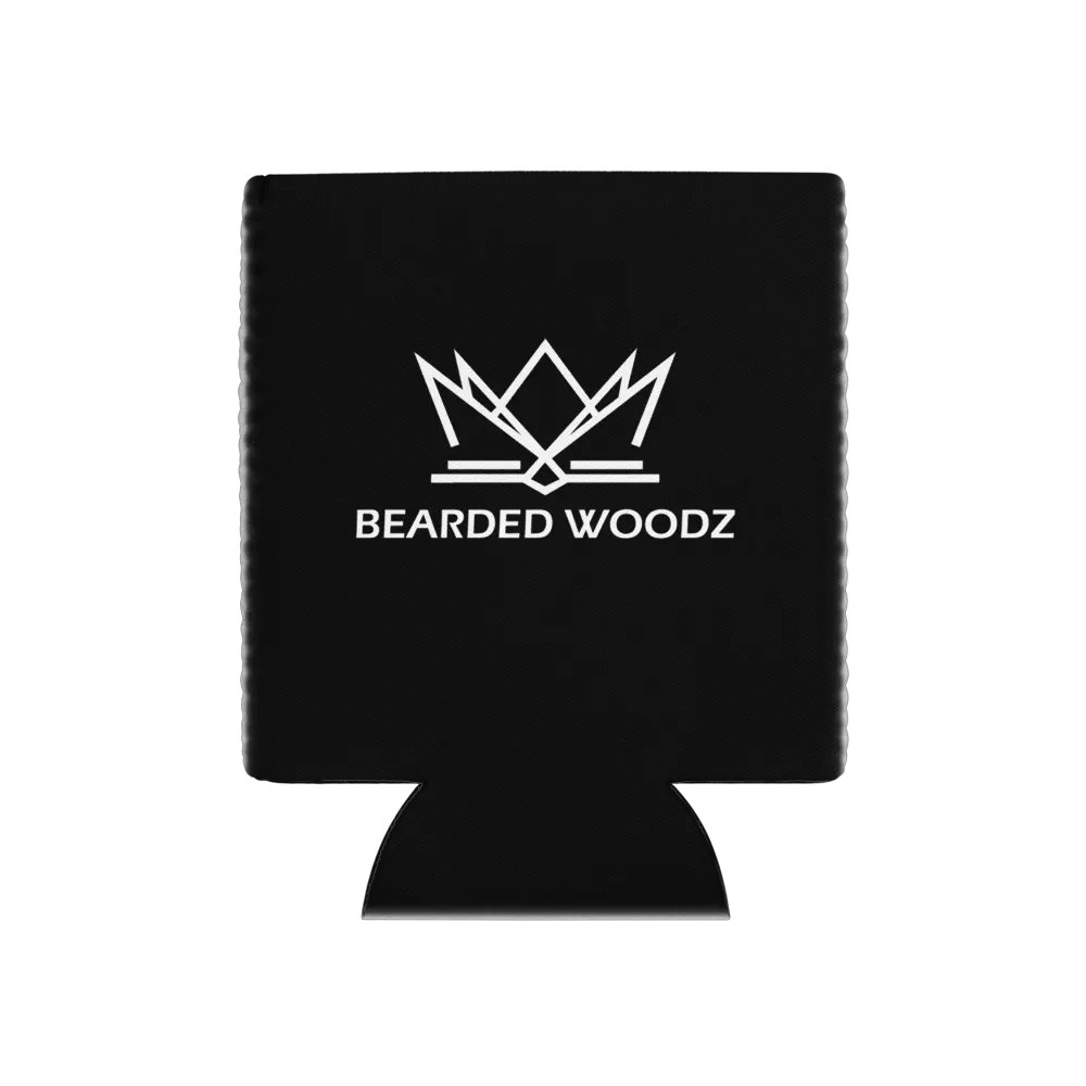 Coozie Can Cooler (Design: Bearded Woodz) Black product image (1)