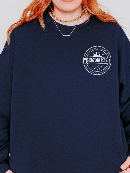 Magical School Badge Cozy Minimalist Fall Sweatshirt product image (3)