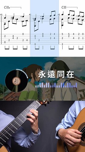 神隱少女：〈永遠同在〉古典吉他演奏版｜Always With Me｜いつも何度でも｜吉他指彈｜吉他譜｜六線譜
