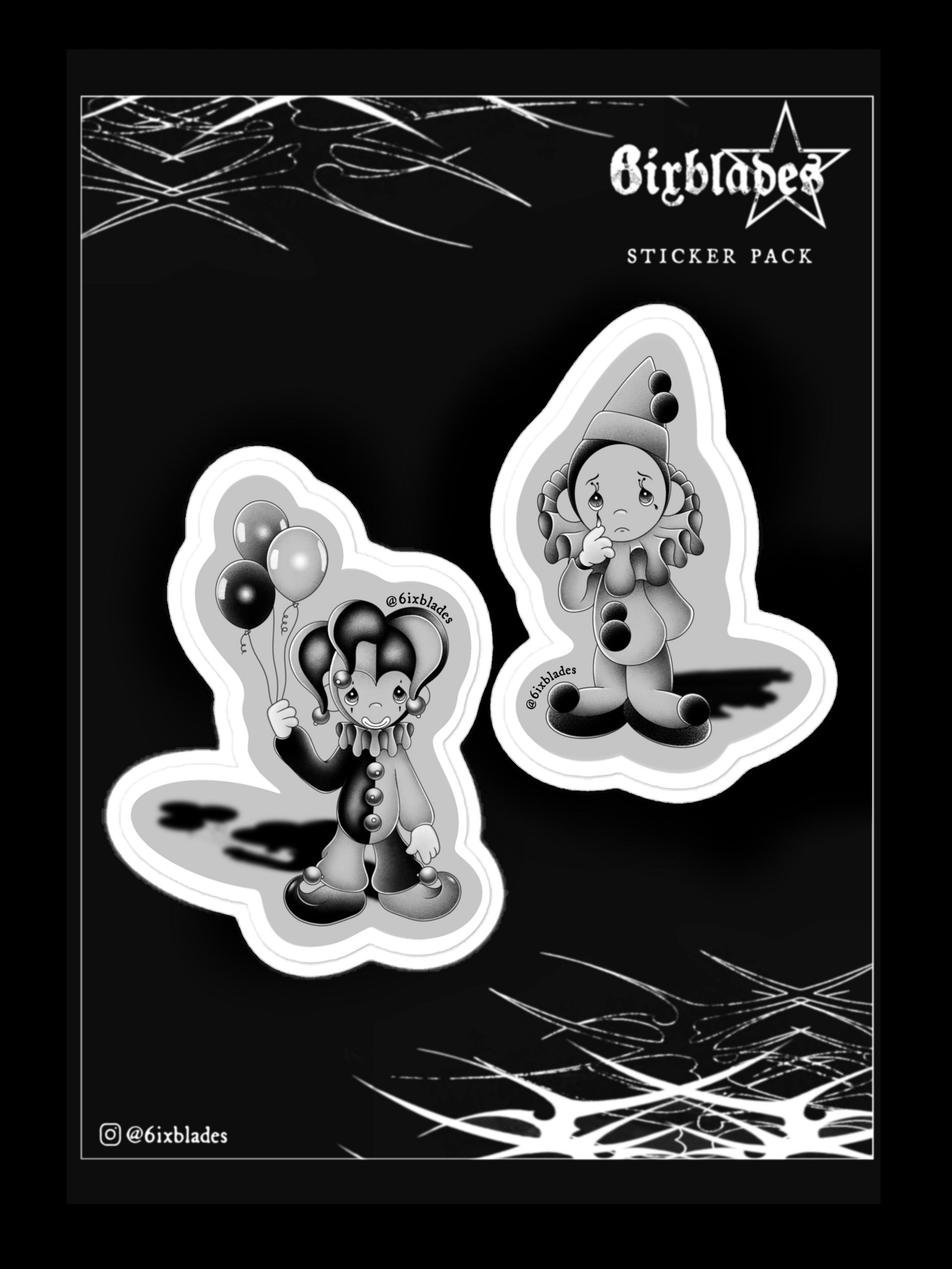 6ixblades Clown Sticker Pack product image (1)