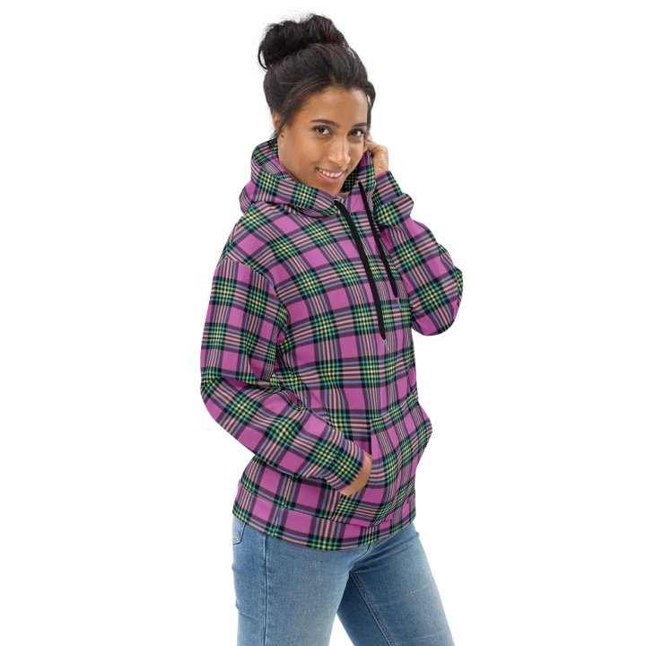 Purple Orchid and Turquoise Plaid Hoodie product image (1)