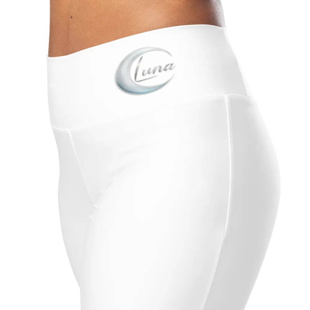 Luna Women's High-Waisted Flare Leggings with UPF 50+ and Recycled Fabric - White product image (5)