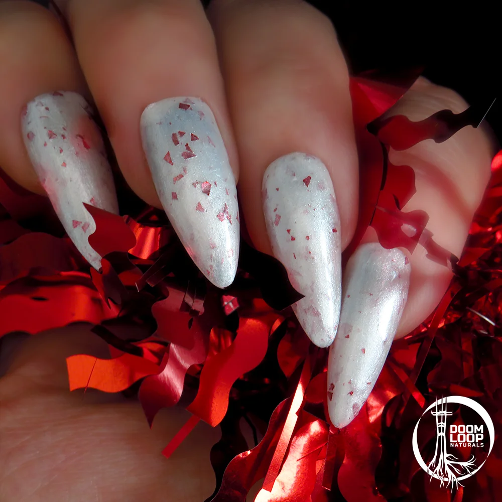 SANTA WORSHIP - White and Red Glitter Nail Polish product image (4)