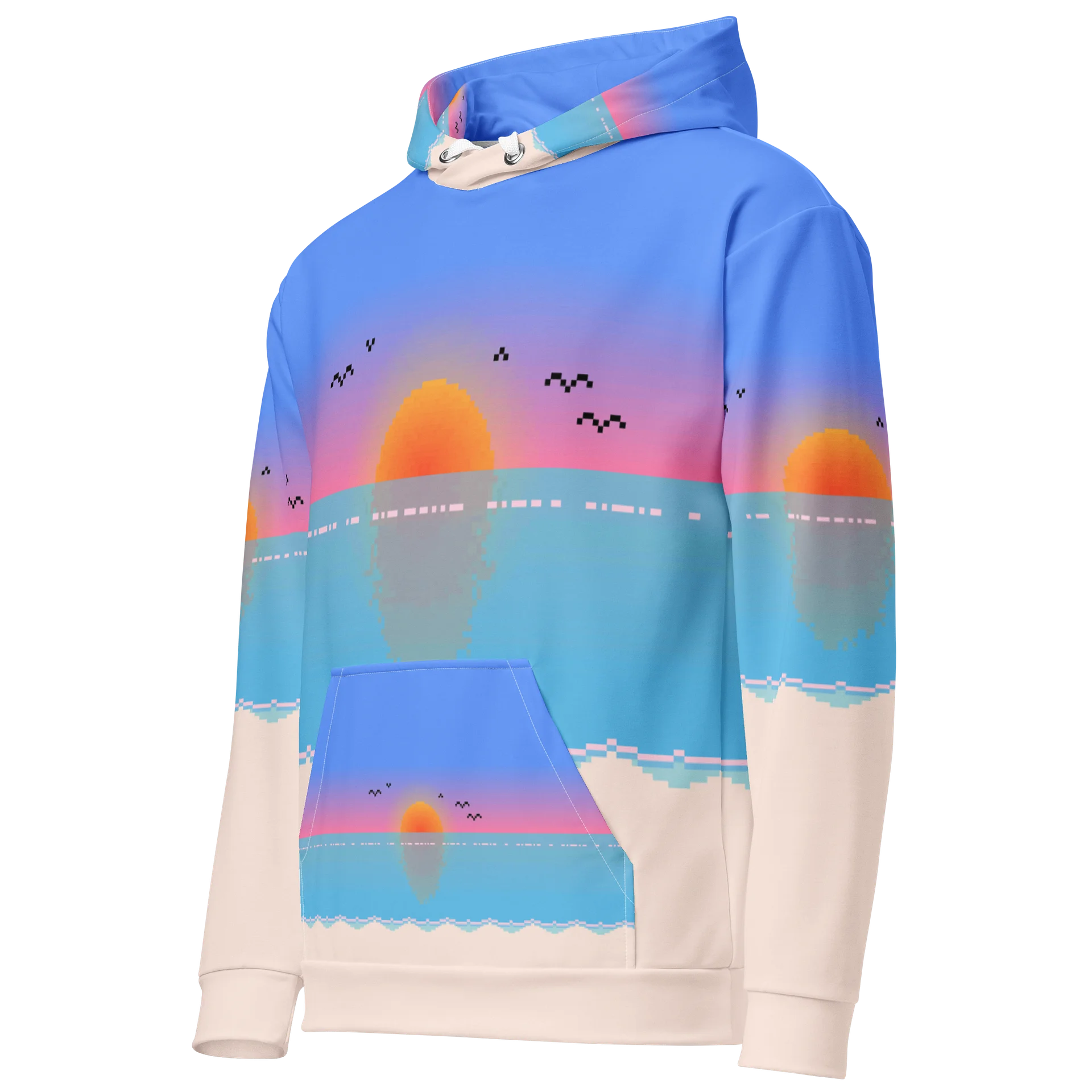 Sunset on the Beach with Gulls Hoodie product image (2)