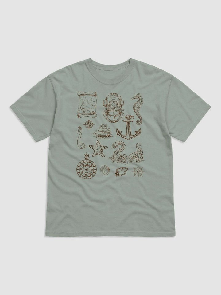 Vintage Nautical and Sailing Elements T-Shirt | Vintage-Style Dark and Light Academia Shirt for Maritime and Sea Lovers product image (2)