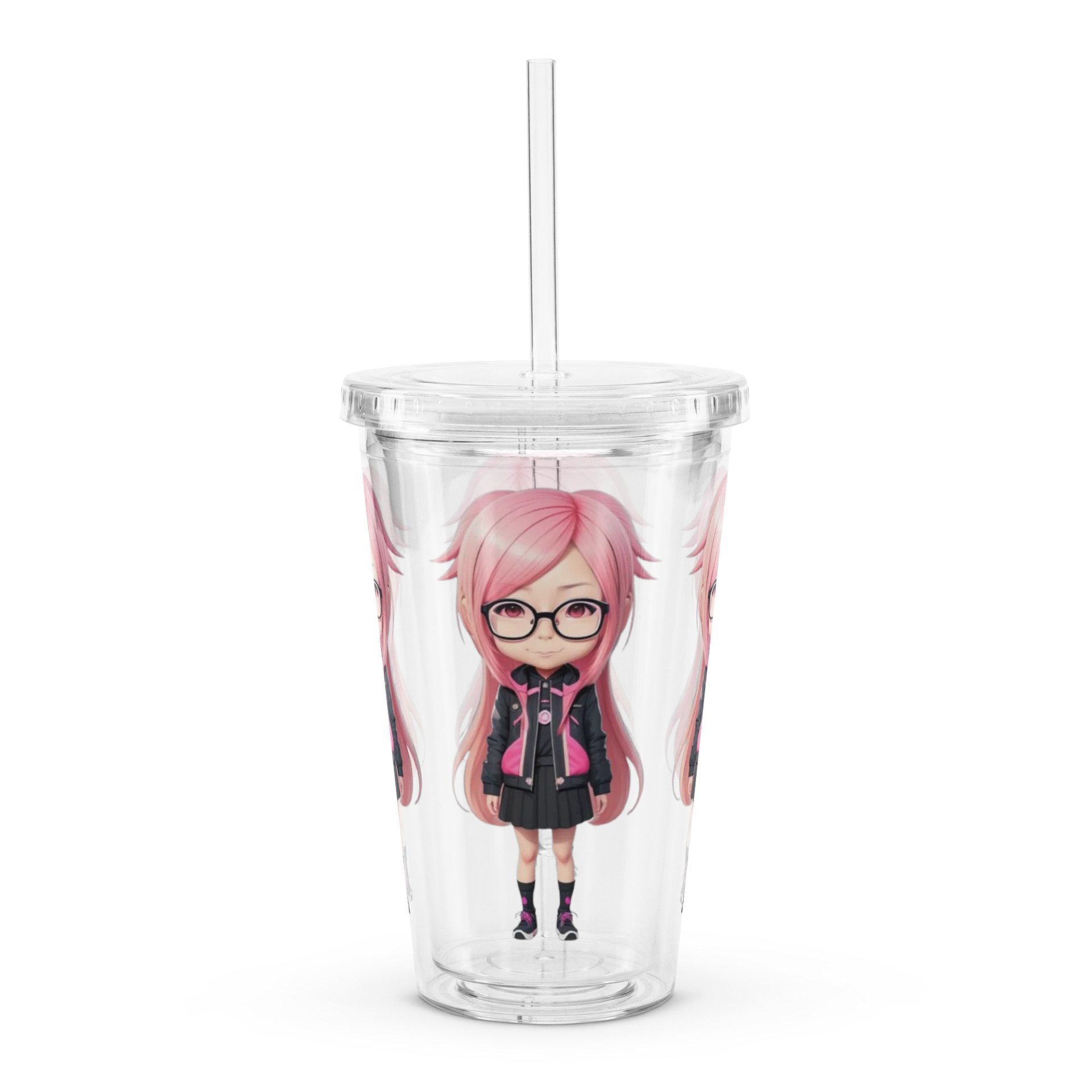 (PINK CHIBI) K Clear Plastic Tumbler product image (4)
