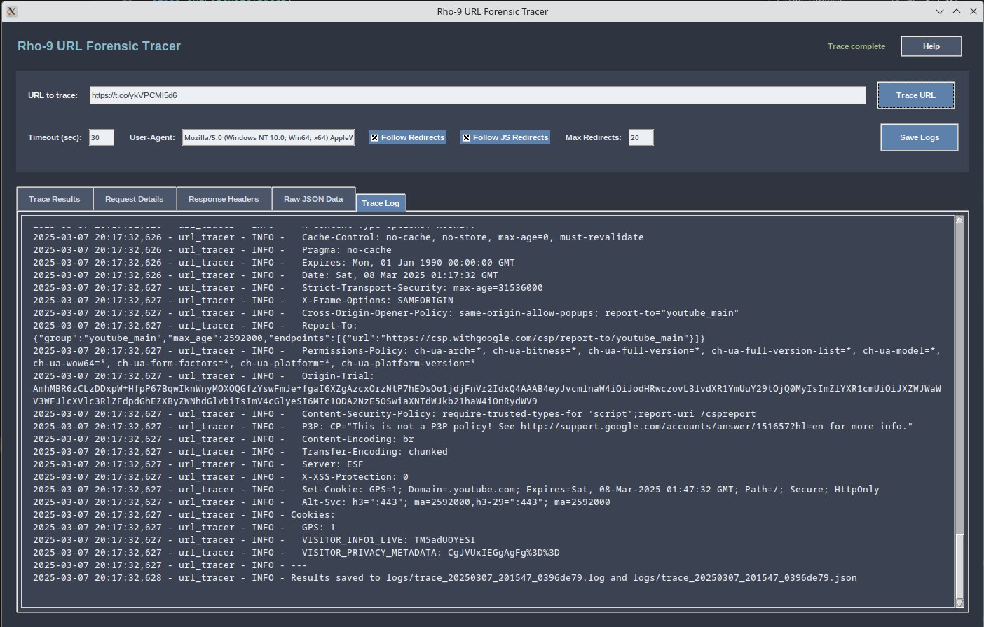 Rho-9 URL Redirect tracer(Linux+windows) product image (3)