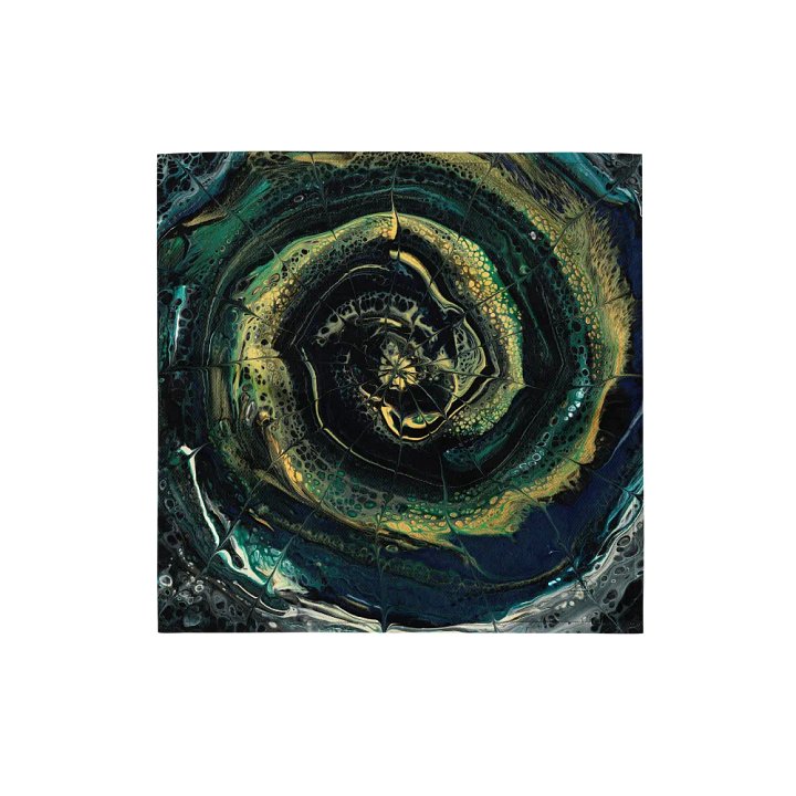 Midnight Halo - Abstract Acrylic Ring Pour, Bandana product image (1)
