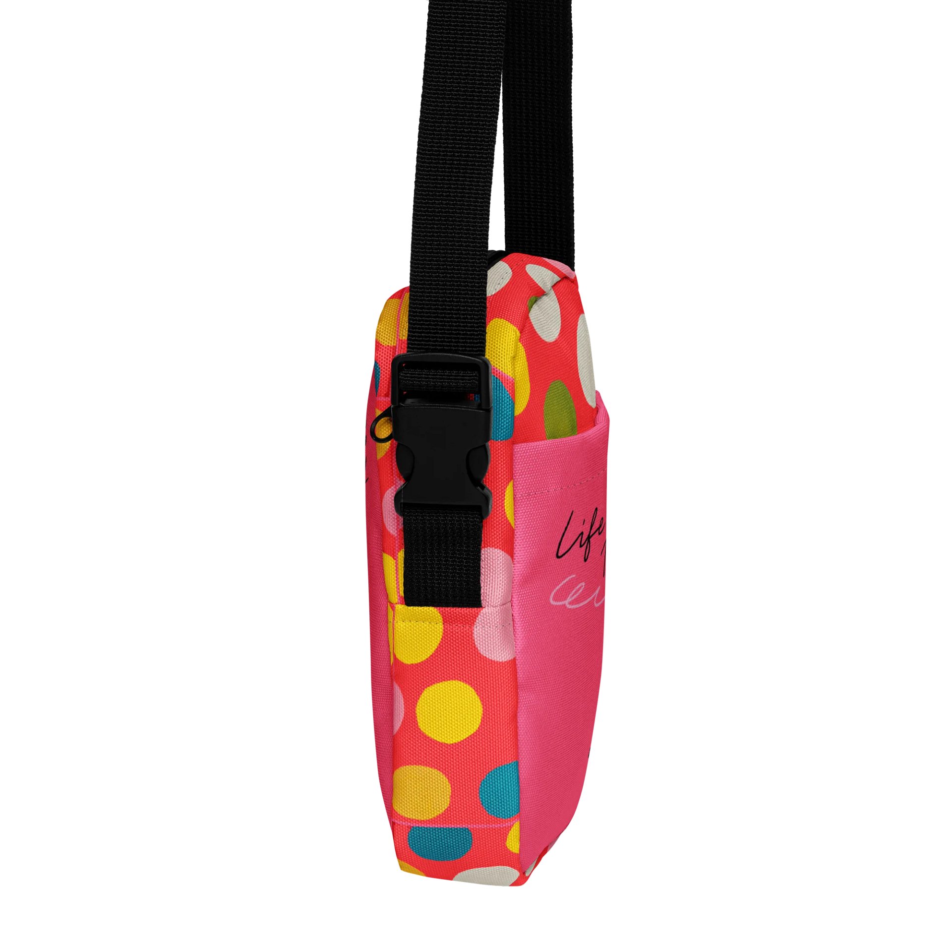 "Life is Beautiful" Bright Polka Dot Crossbody Bag product image (7)