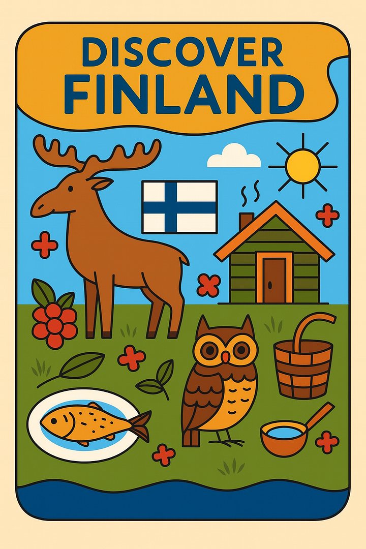 Free “Discover Finland” Poster – European Wall Art Printable (A4 & US Letter PDF) product image (1)