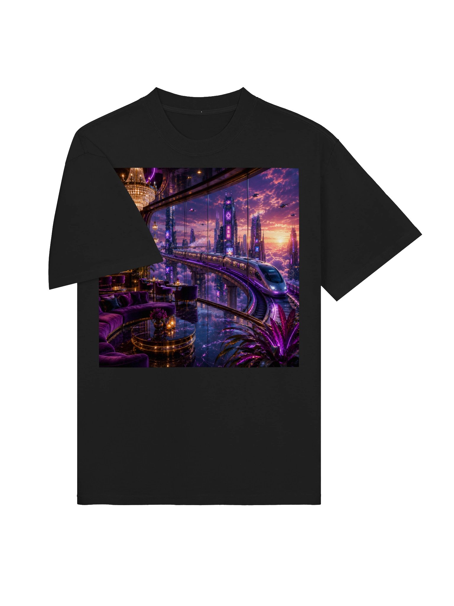Cyberpunk Future City T-Shirt | Neon Sci-Fi Shirt | Futuristic Architecture & Techwear Gift product image (4)