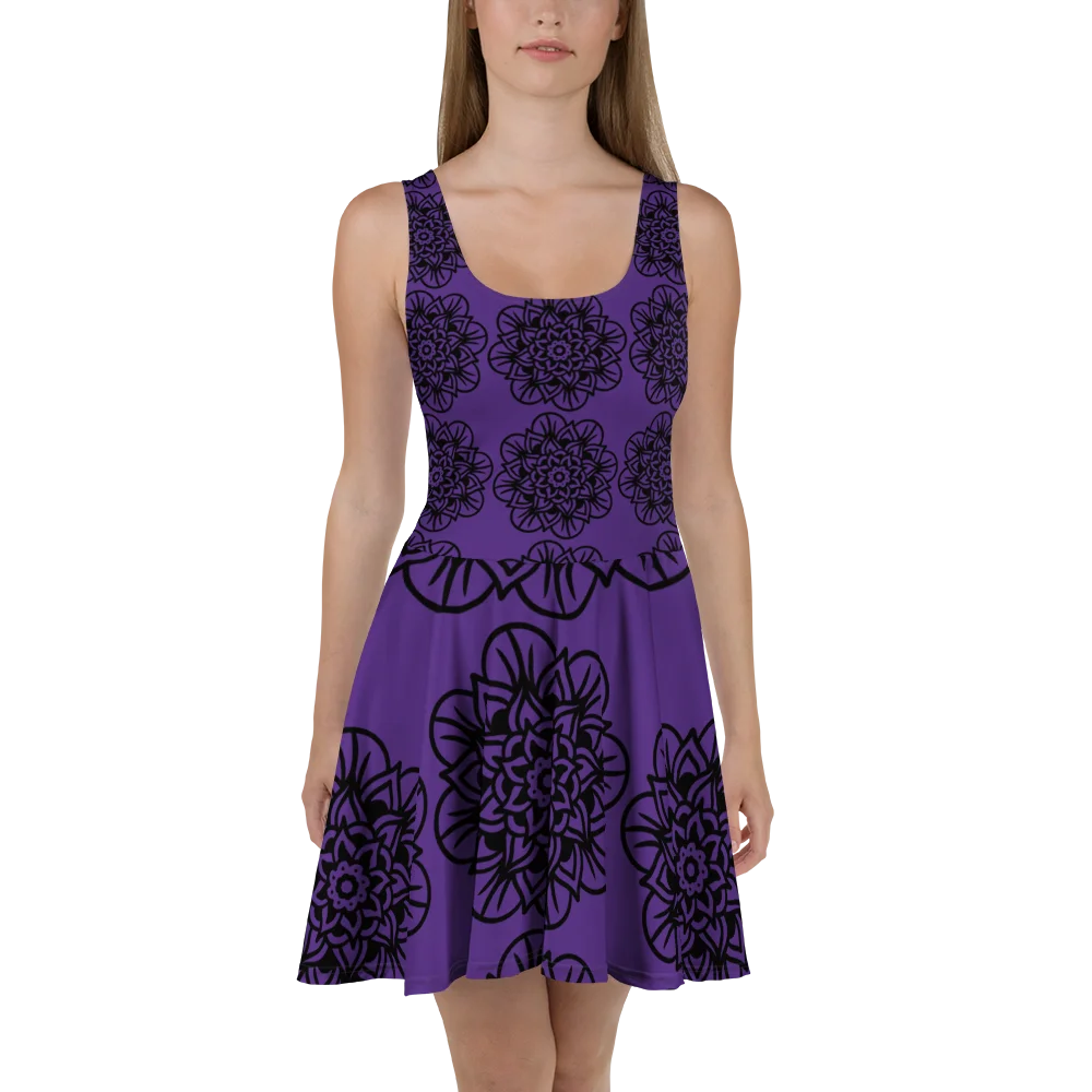 Purple Mandala All-Over Print Skater Dress product image (2)
