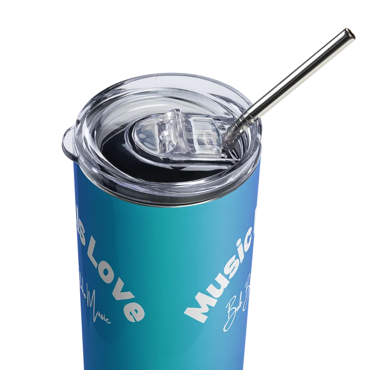 20 oz. Stainless Steel Tumbler w/Straw - Music Is Love product image (2)