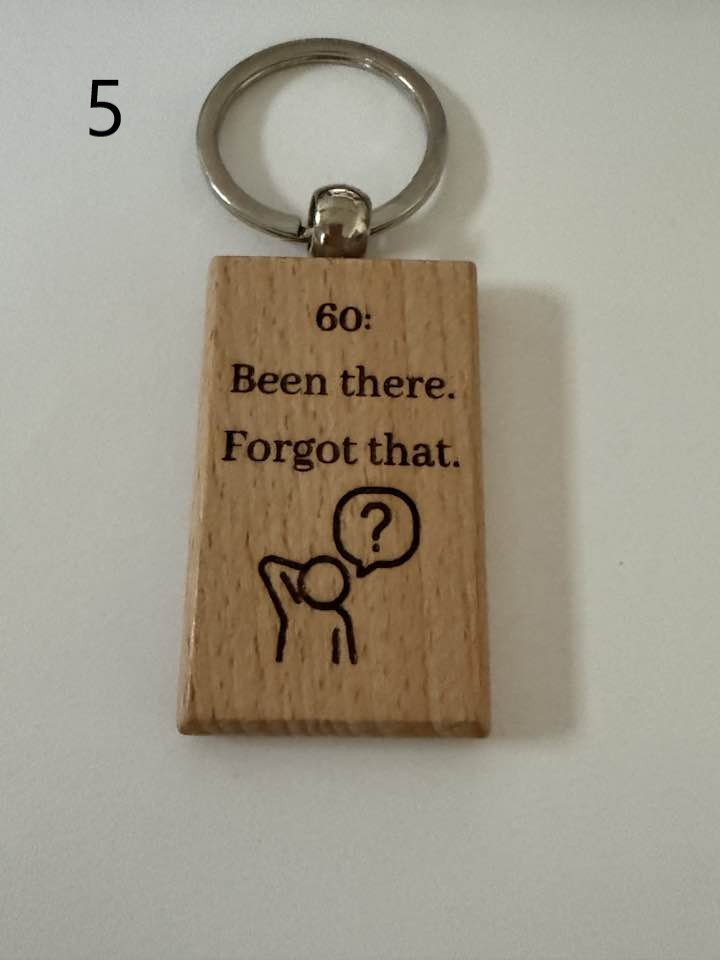 Milestone Birthday Wooden Engraved Keychains | Age 21–70 | Handmade Gift for Him or Her (5) product image (5)