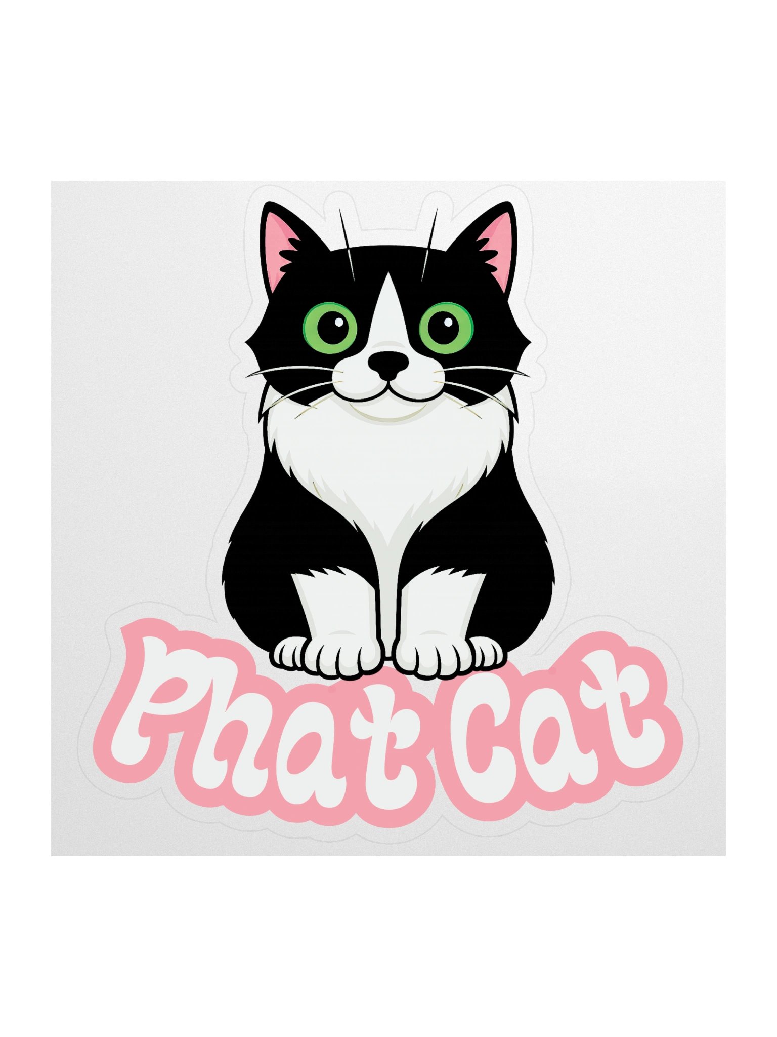 Large Phat Cat Sticker (Pink) product image (1)