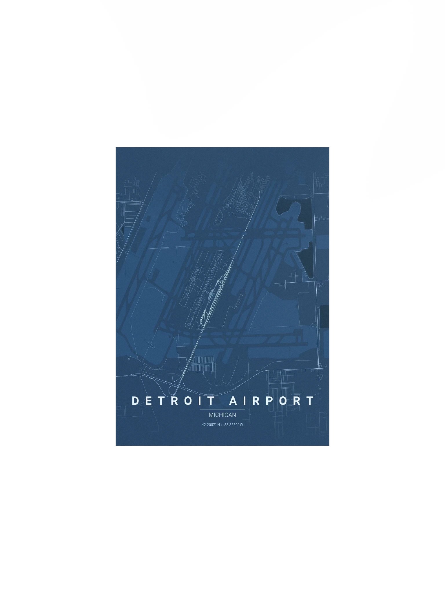 Detroit Airport Blueprint Poster product image (1)