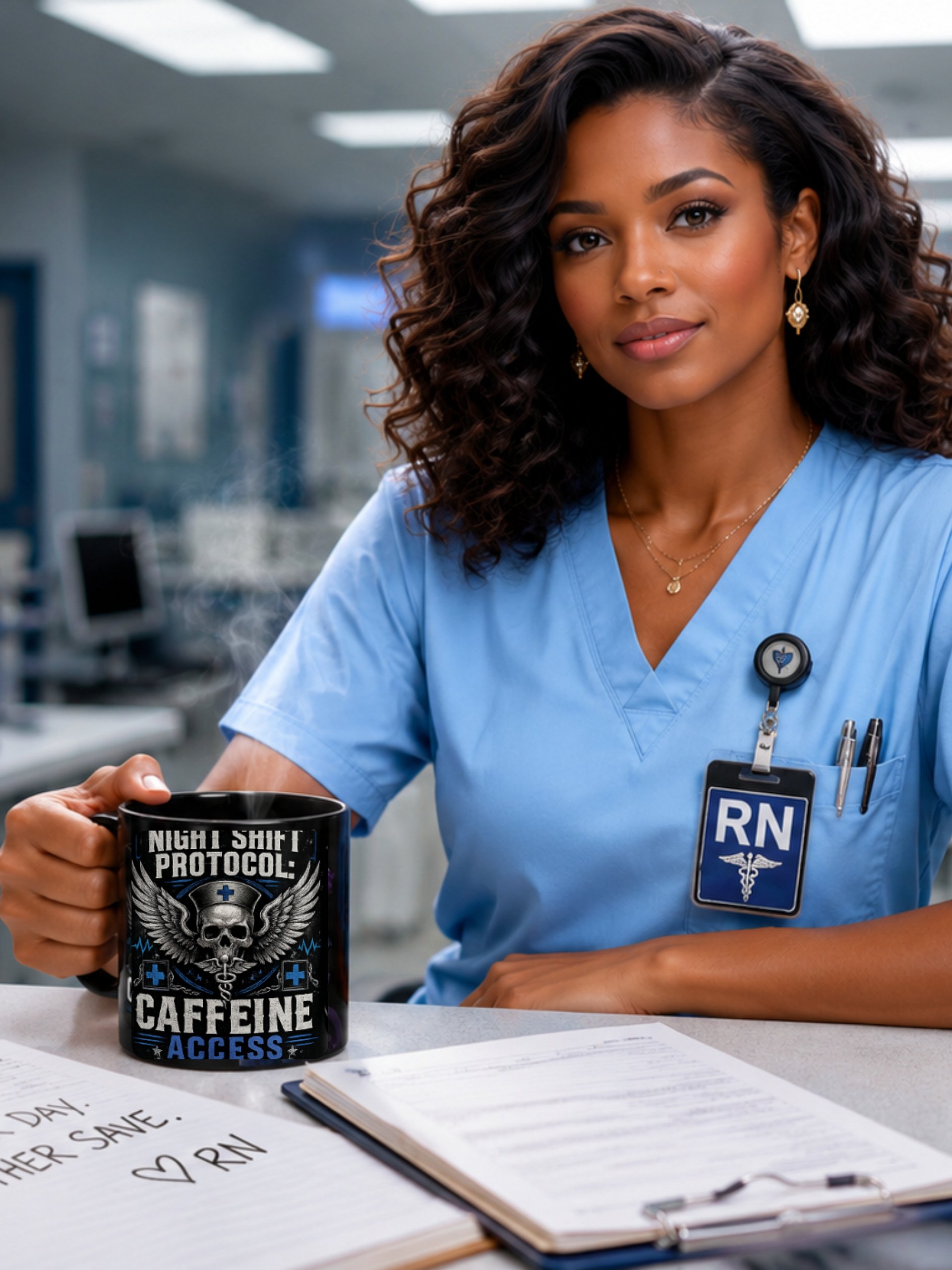 Anime Cat Nurse Coffee Mug | Funny RN Gift | Night Shift Caffeine Cup product image (2)