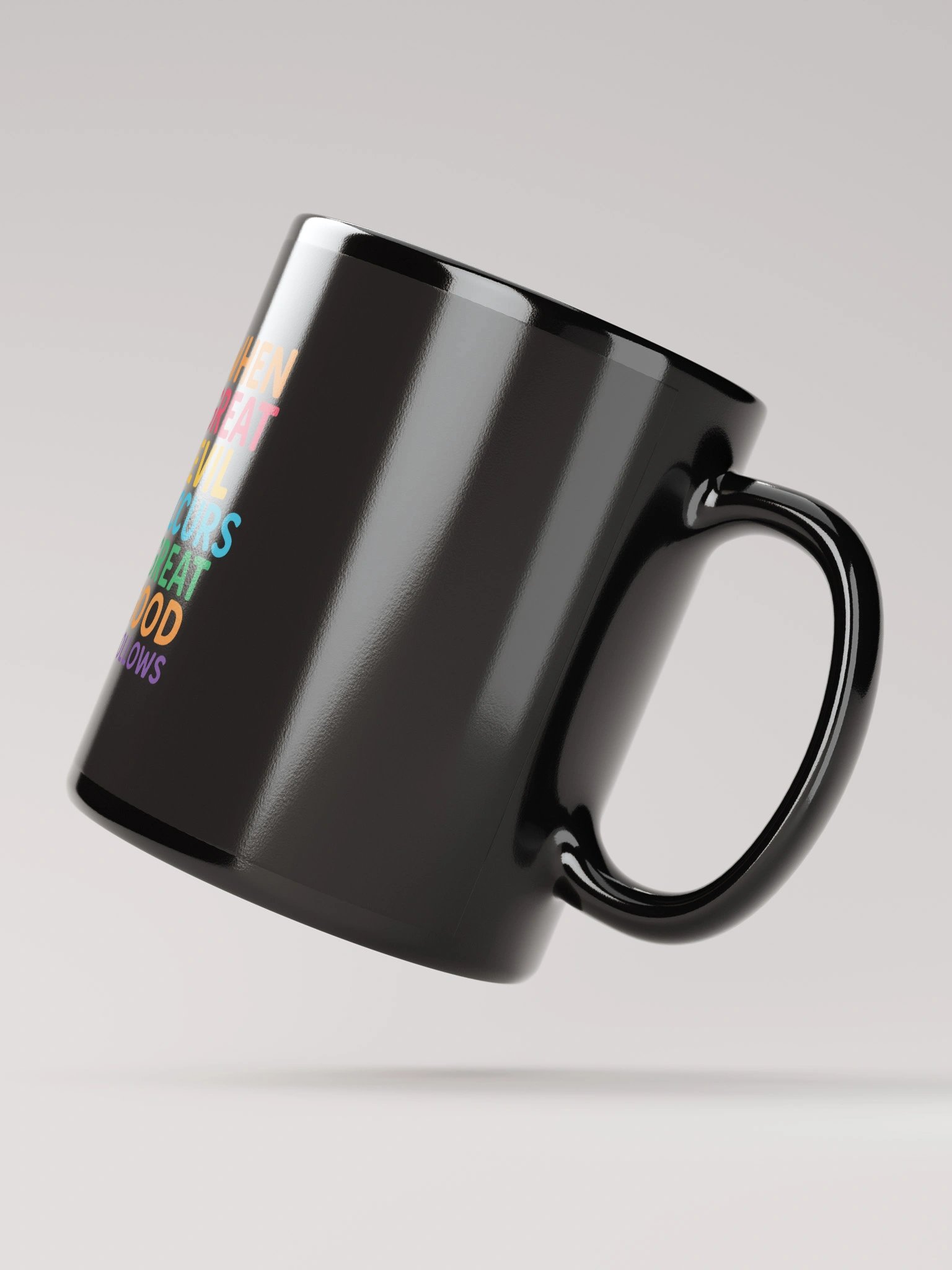 Great Good Follows” Inspirational Black Mug – Nichiren Buddhism Quote for Inner Strength product image (2)