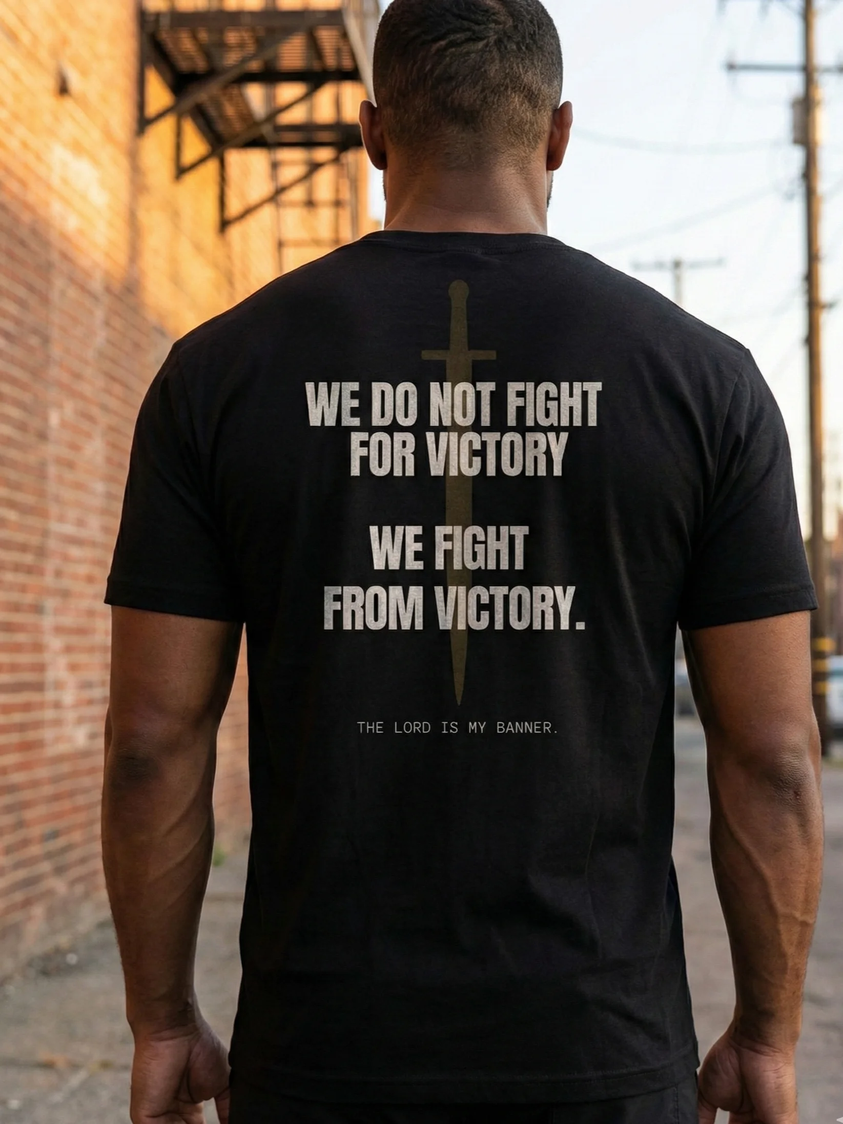 Jehovah Nissi "Victory Standard" Heavyweight Tee + Free Prayer Guide product image (3)